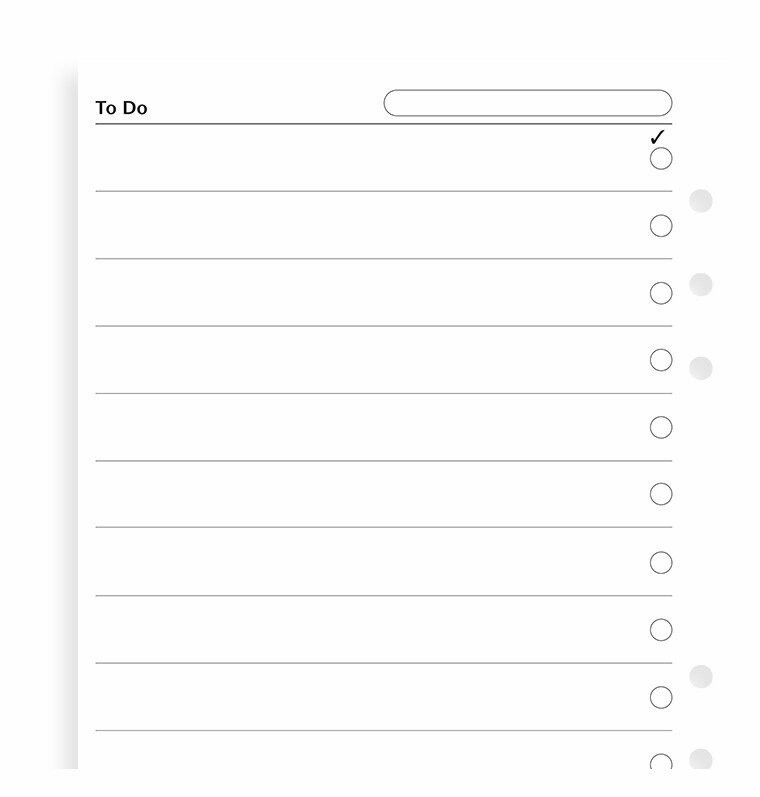 Filofax A5 To Do Refill Filofax A5 To Do Refill