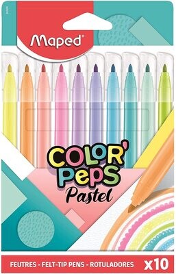 Helix Maped Color Peps Pastel Felt Tip Pens (pack of 10)