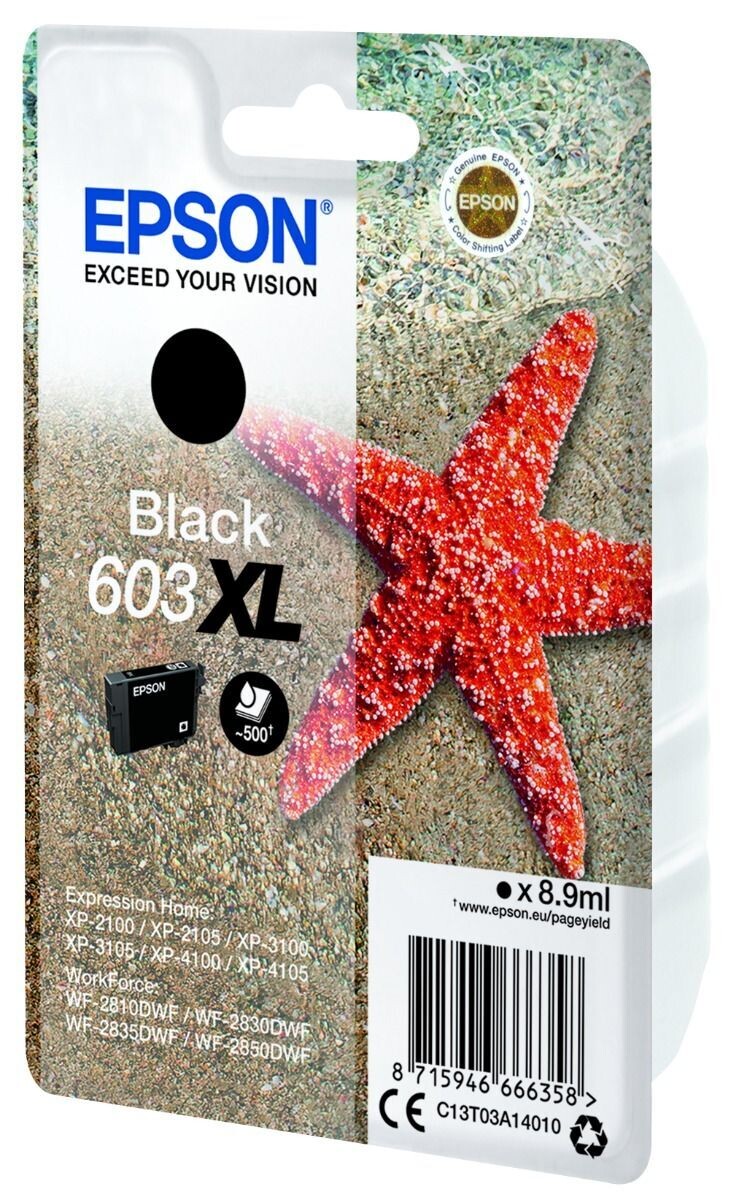 Genuine Epson 603XL (Starfish) Black Ink Cartridge Genuine Epson 603XL (Starfish) Black Ink Cartridge