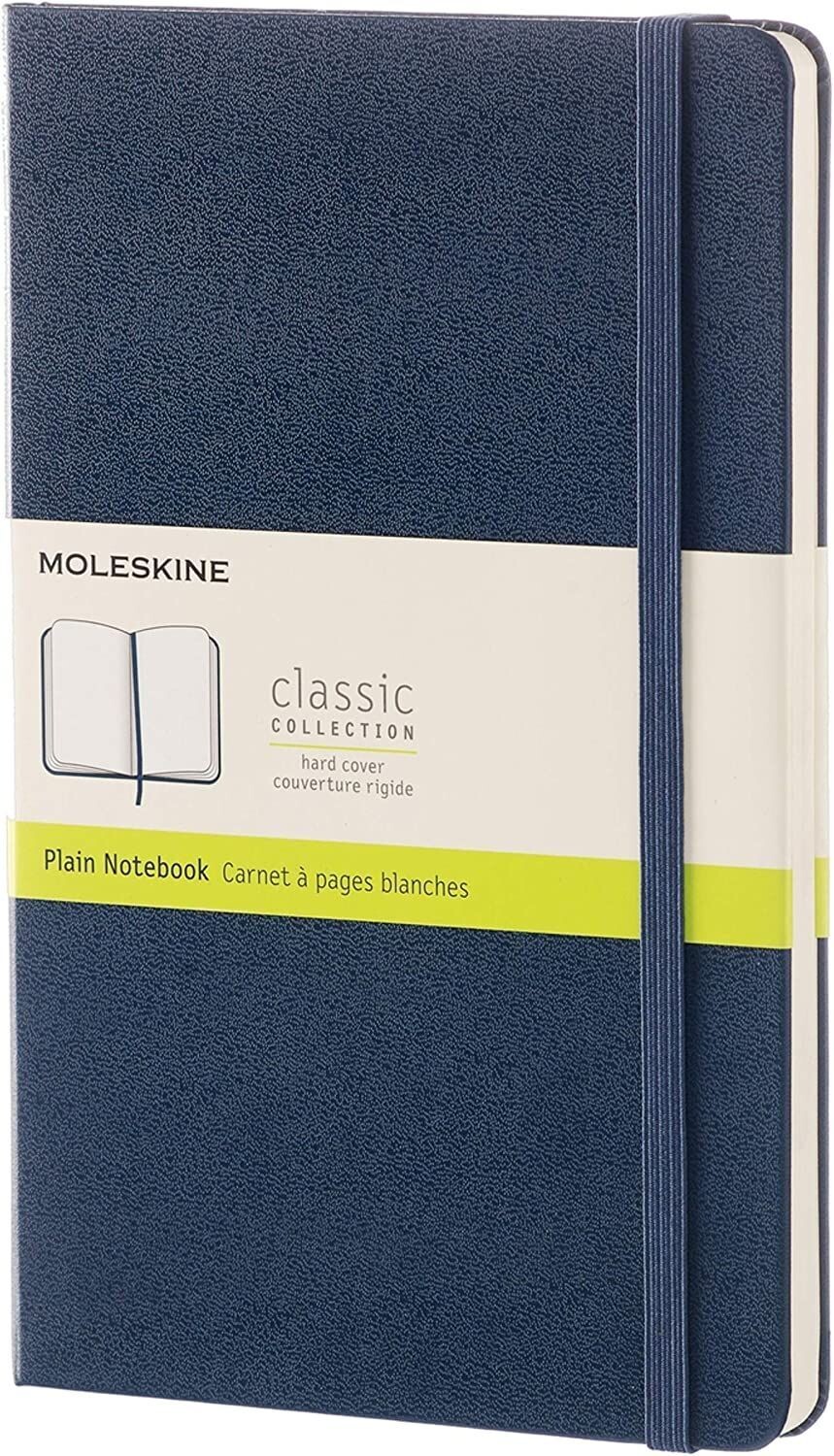 Moleskine Large Sapphire Blue Hardcover Plain Notebook