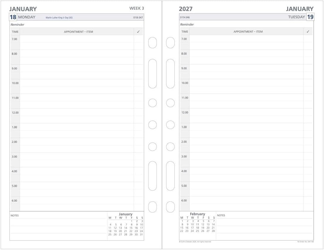 Collins A5 Day-per-Page Diary Refill 2027 Collins A5 Day-per-Page Diary Refill 2027