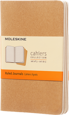 Moleskine Pocket Cahiers Kraft Set of 3 Ruled Journals