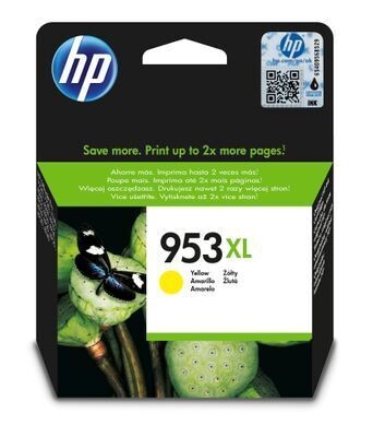 Genuine HP 953XL High Capacity Yellow Ink Cartridge (F6U18AE) Genuine HP 953XL High Capacity Yellow Ink Cartridge (F6U18AE)