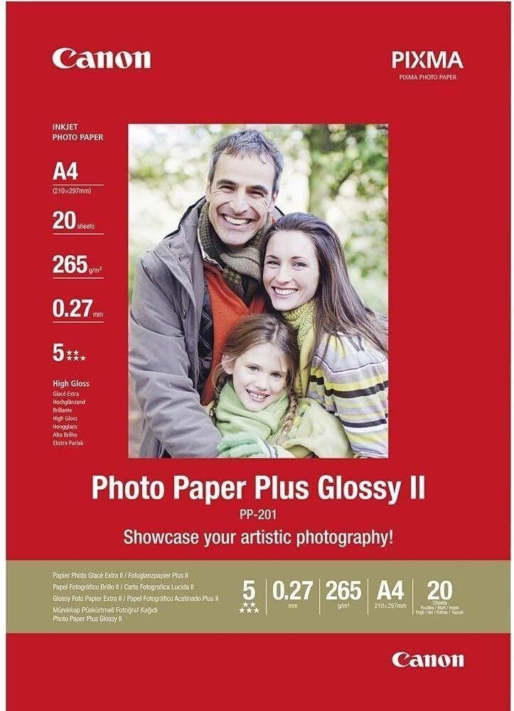 Canon A4 Photo Paper Plus Glossy II 260gsm (20 Pack) Canon A4 Photo Paper Plus Glossy II 260gsm (20 Pack)