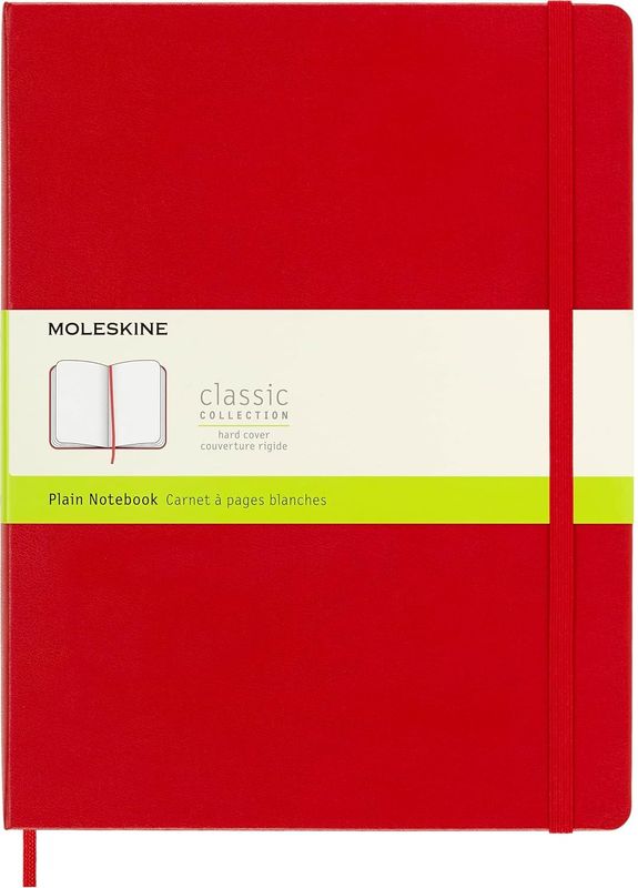 Moleskine Extra Large Scarlet Red Hardcover Plain Notebook