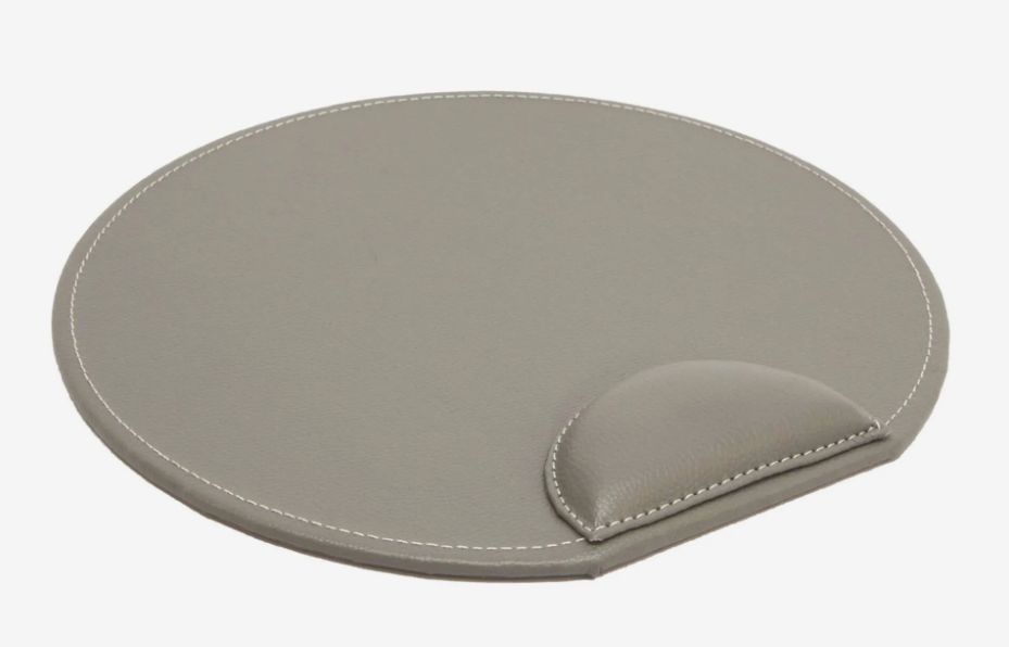 OSCO Grey Faux Leather Mouse Pad