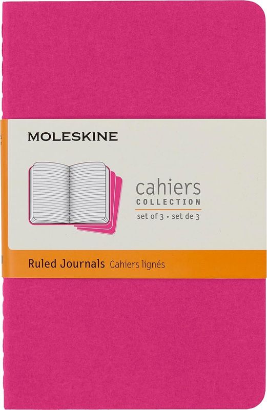 Moleskine Pocket Cahiers Kinetic Pink Set of 3 Ruled Journals