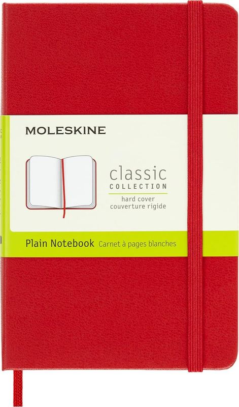 Moleskine Pocket Scarlet Red Hardcover Plain Notebook