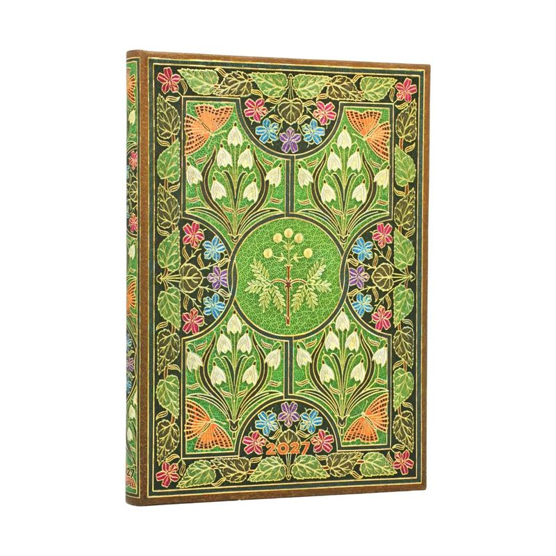 Paperblanks Midi 2027 Week to View Hard Cover Diary - Poetry in Bloom