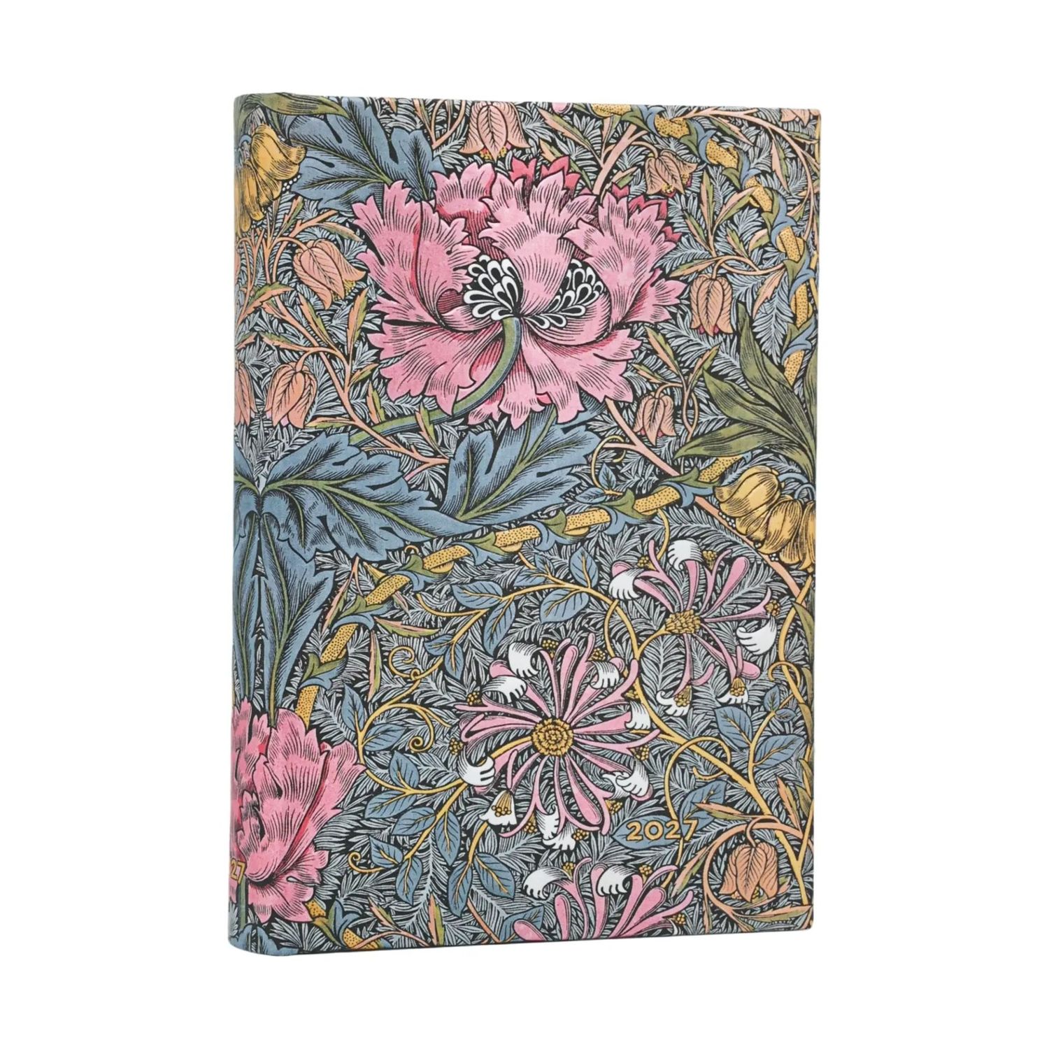 Paperblanks Mini 2027 Day to View Hard Cover Diary - Morris Pink Honeysuckle