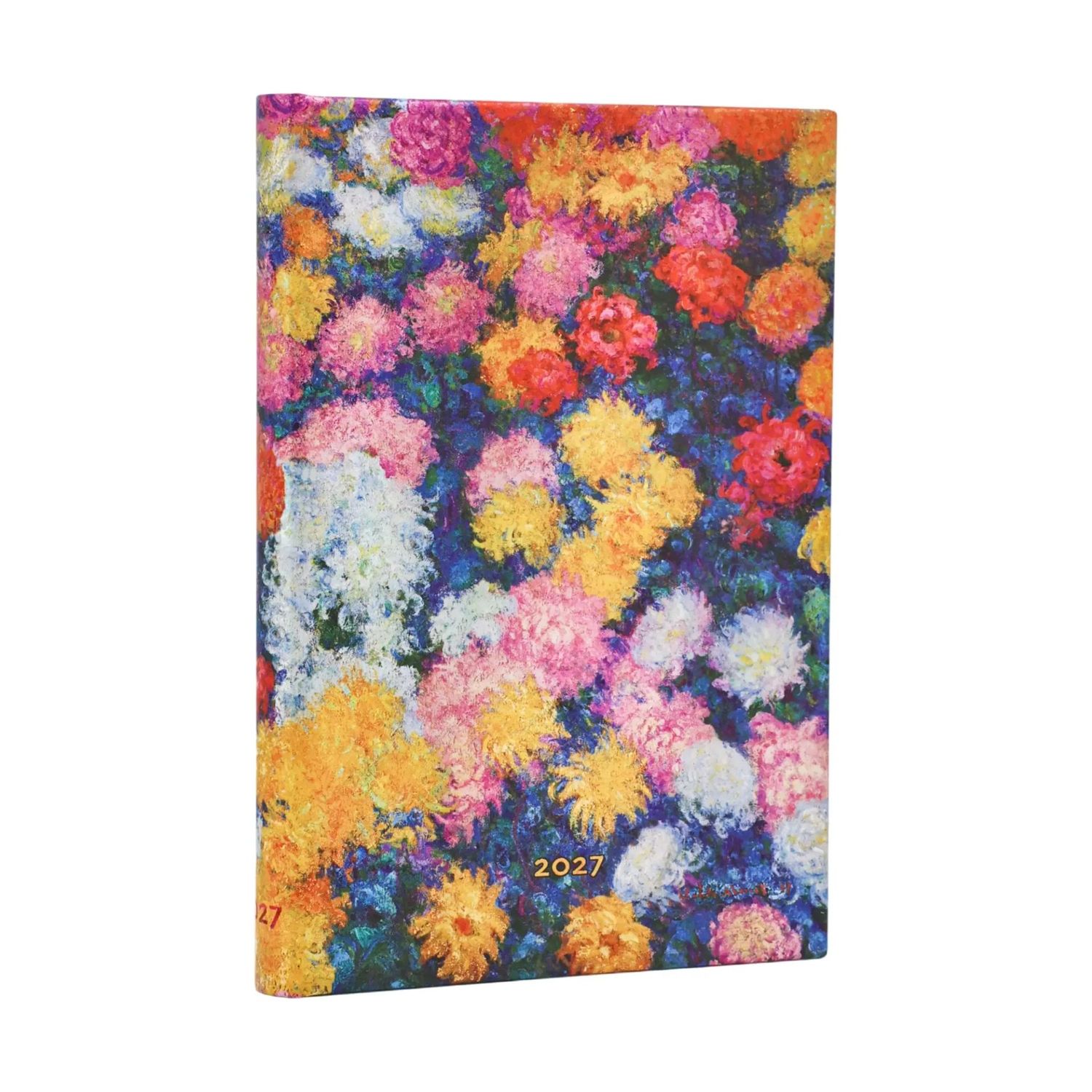 Paperblanks Mini 2027 Week to View Hard Cover Diary - Monet's Chrysanthemums
