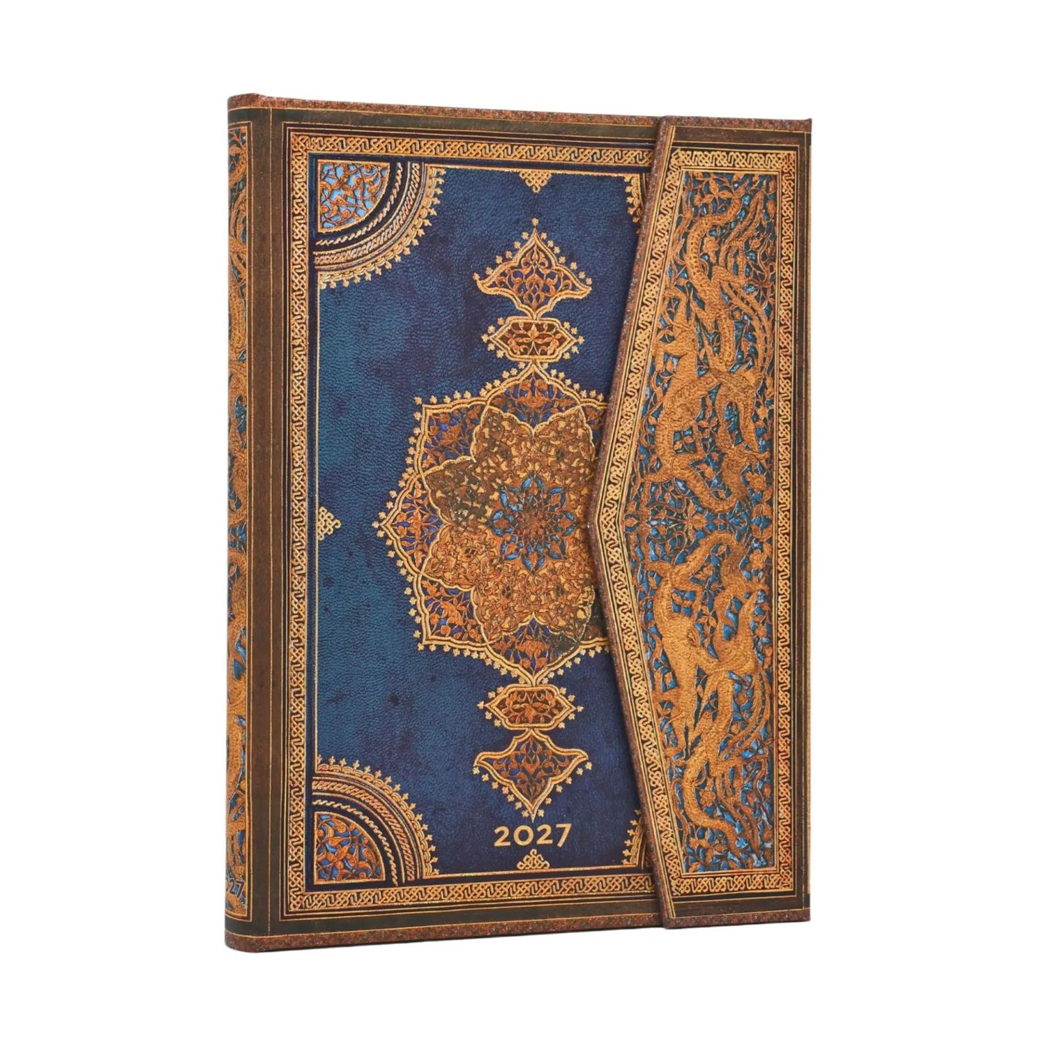 Paperblanks Midi 2027 Week to View Hard Cover Diary - Safavid Indigo
