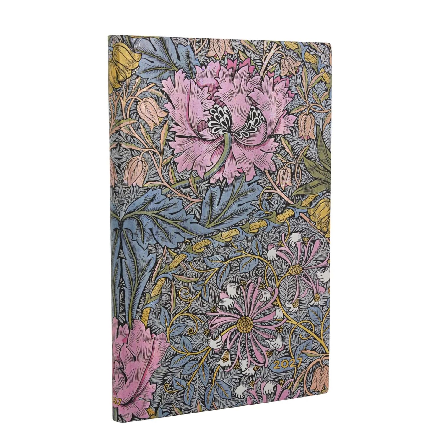 Paperblanks Maxi 2027 Week to View Soft Cover Diary - Morris Pink Honeysuckle