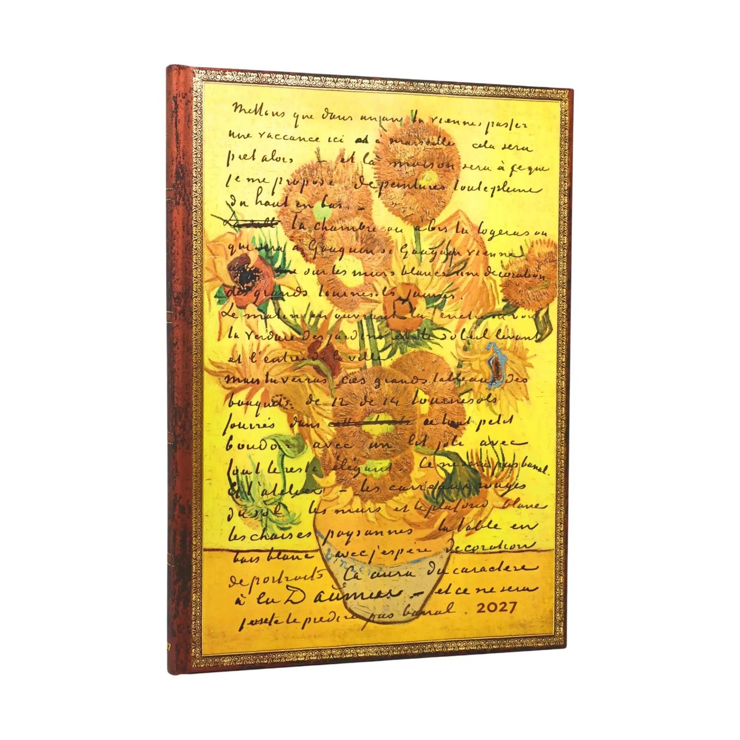 Paperblanks Ultra 2027 Week to View Hard Cover Diary - Van Gogh, Sunflowers