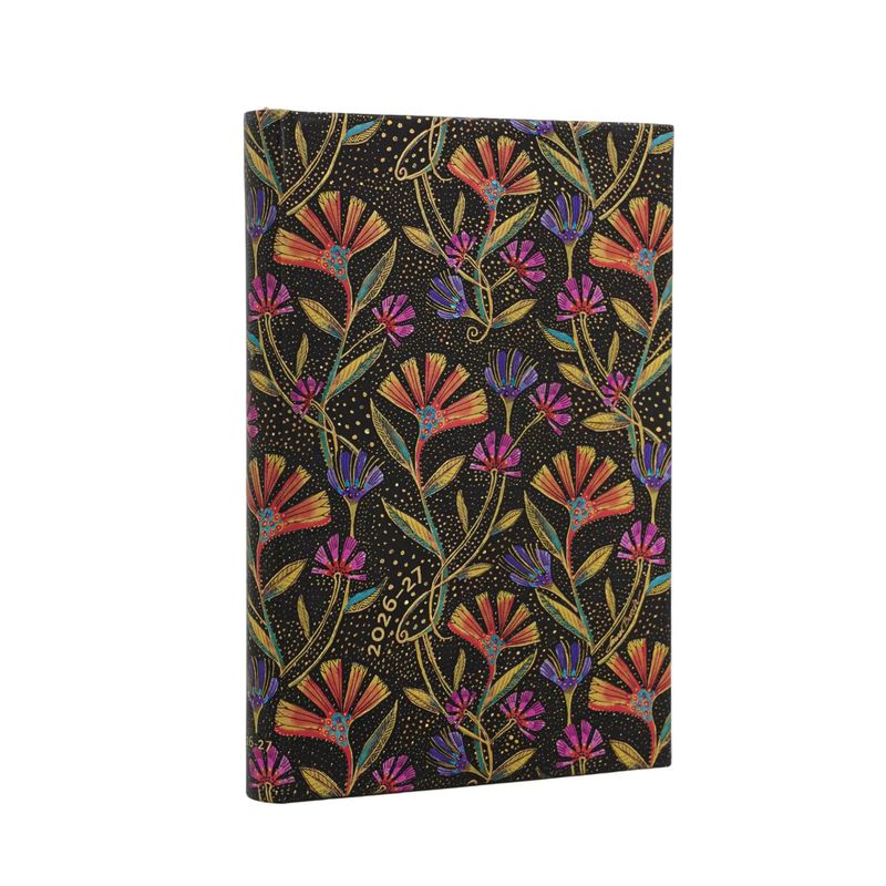 Paperblanks Mini 18-Month Diary 2026-2027, Week to View Hard Cover - Wild Flowers