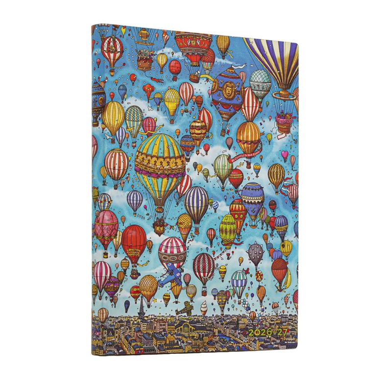 Paperblanks Midi 18-Month Diary 2026-2027, Week to View Soft Cover - Balloon Festival