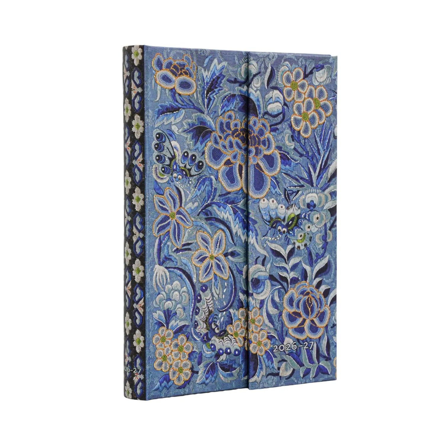 Paperblanks Mini 18-Month Diary 2026-2027, Week to View Hard Cover - Blue Willow