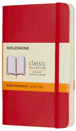 Moleskine Pocket Scarlet Red Softcover Ruled Notebook