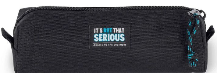 Legami Soft Black Pencil Case - Legami Soft Black Pencil Case - "It's Not That Serious"