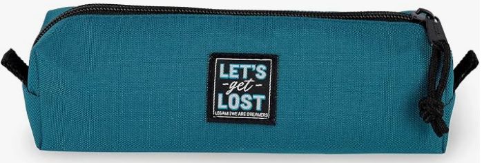 Legami Soft Petrol Blue Pencil Case - Legami Soft Petrol Blue Pencil Case - "Let's Get Lost"
