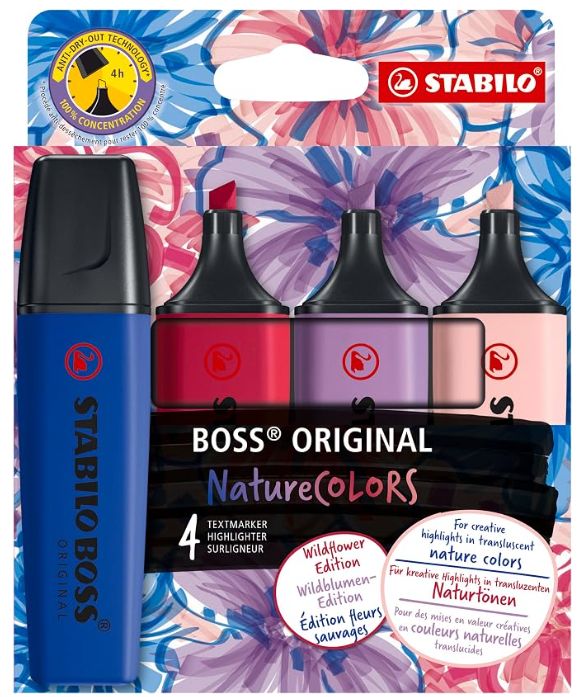 Stabilo BOSS NatureCoLOURS Wildflower Highlighters (pack of 4) (70/4-1-103-5) Stabilo BOSS NatureCoLOURS Wildflower Highlighters (pack of 4) (70/4-1-103-5)
