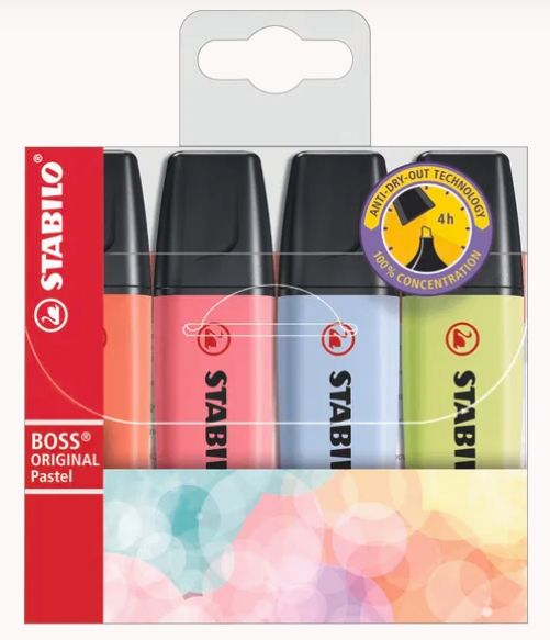 Stabilo BOSS Pastel Highlighters (pack of 4) (70/4-3) Stabilo BOSS Pastel Highlighters (pack of 4) (70/4-3)