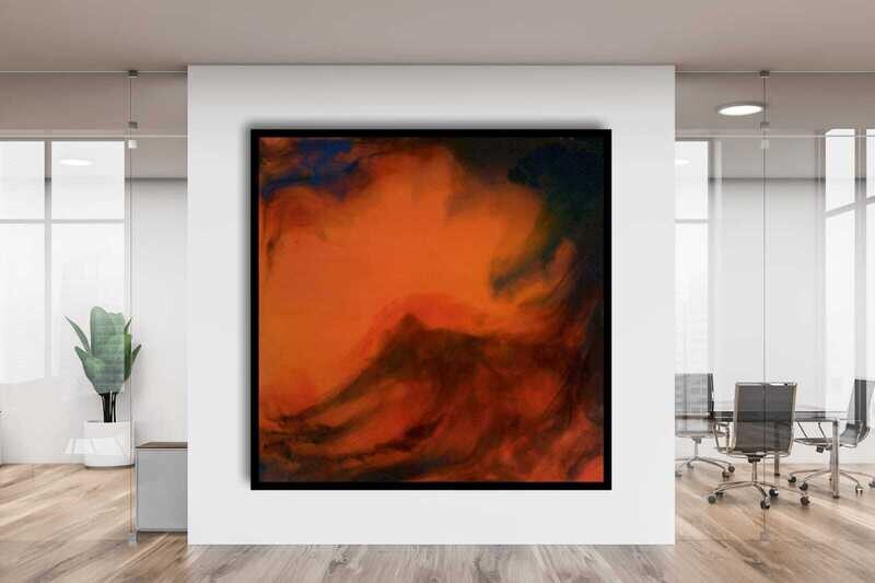 Last Light - A “Marelize”: Abstract art, printed onto stretched canvas with a wooden floating frame, and signed.