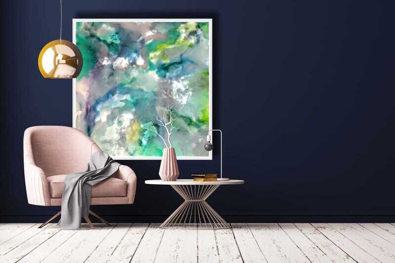 Fading Retribution - A “Marelize”: Abstract art, printed onto stretched canvas with a wooden floating frame, and signed.