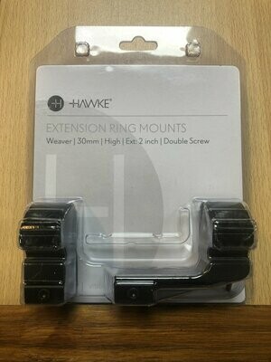 Hawke 2" EXTENSION RING 30mm 2 PIECE WEAVER HIGH 22127