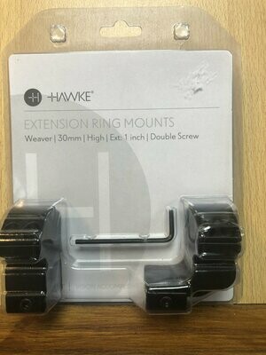 Hawke 1" EXTENSION RING 30mm 2 PIECE WEAVER HIGH 22126