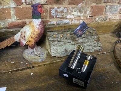 Bisley Cartridge Flask And Torch Key Ring Gift Set In Presentation Box