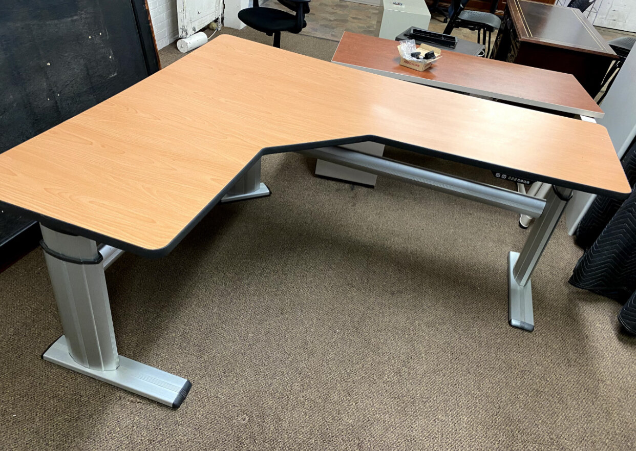 L Shape Electric Height Adjustable Table