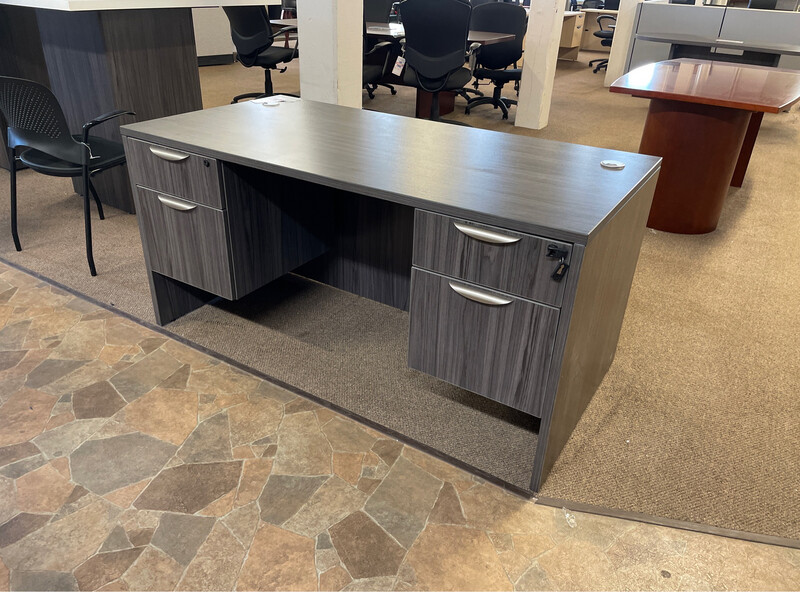 Coastal Gray Double Pedestal Desk Coastal Gray Double Pedestal Desk