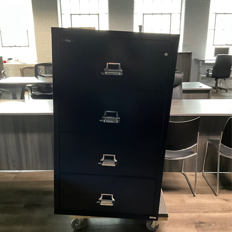 Black Fireking 4 Drawer Lateral File (31”W) Black Fireking 4 Drawer Lateral File (31”W)
