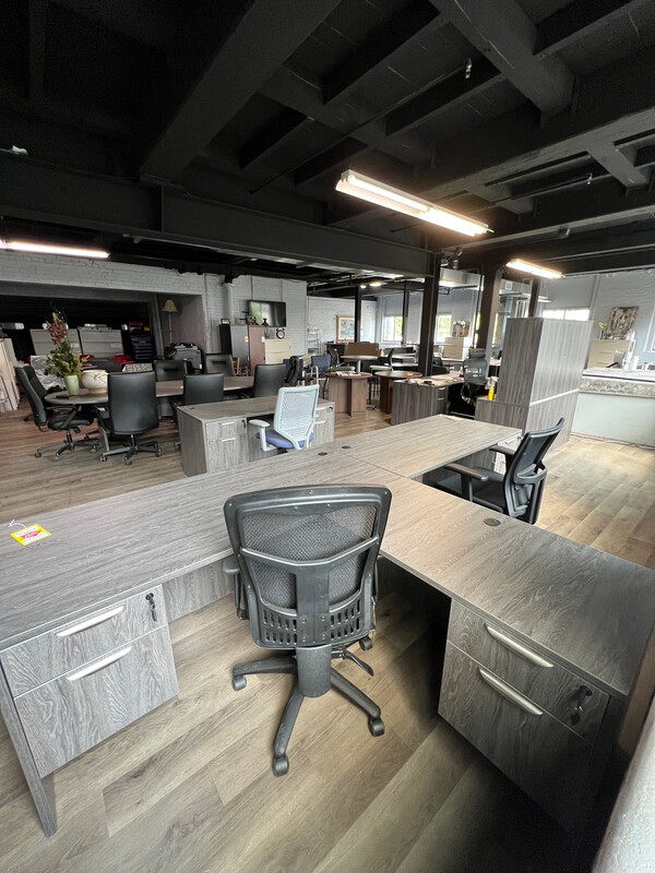 New 66”x72” L Shape Desk Gray