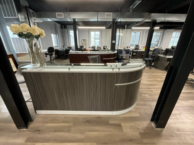 New Gray Reception Desk