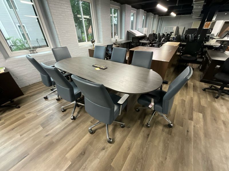 New 10’ Gray Racetrack Conference Table