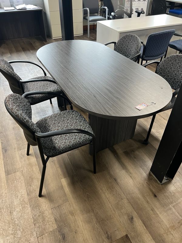 6’ Oval Gray Conference Table