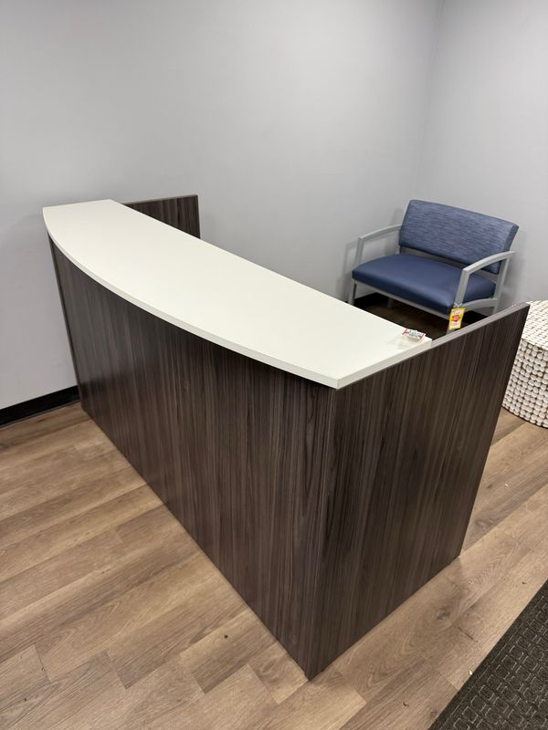 Gray 72” Single Pedestal Reception Desk Gray 72” Single Pedestal Reception Desk