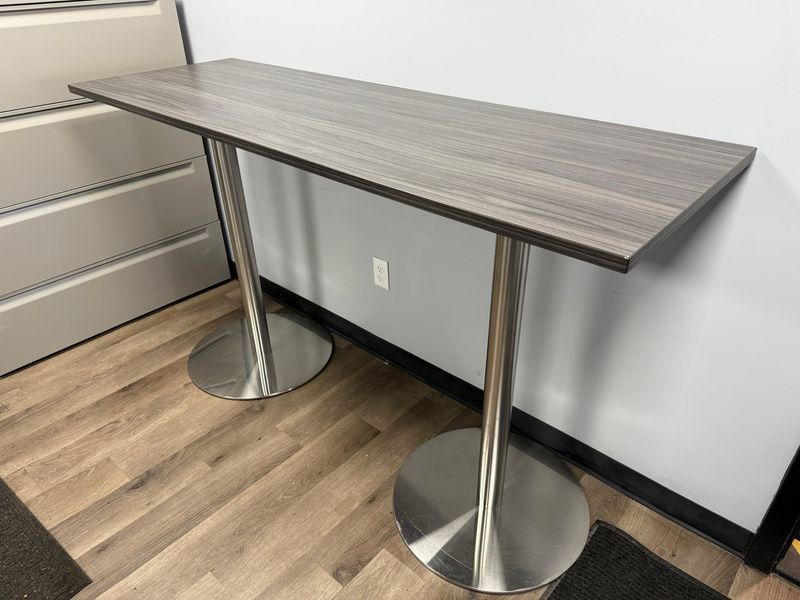 72”x24” Gray Cafe Height Table