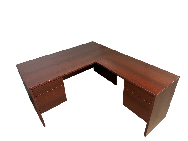 60”x70” Mahogany RH L Shaped Desk