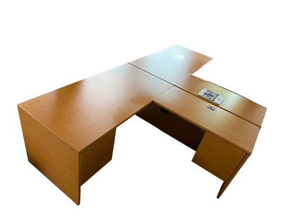 60”x72” Honey Maple L Shaped Desks