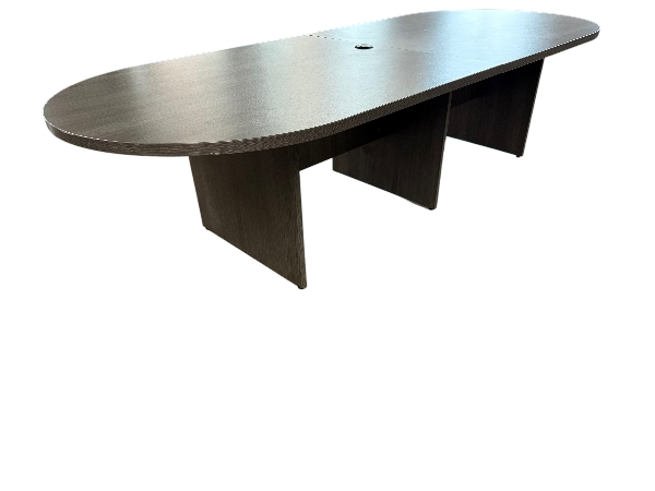 10’x4’ Gray Oval Conference Table With Power Grommet