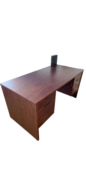 Mahogany 30”x60” Double Pedestal Straight Desks