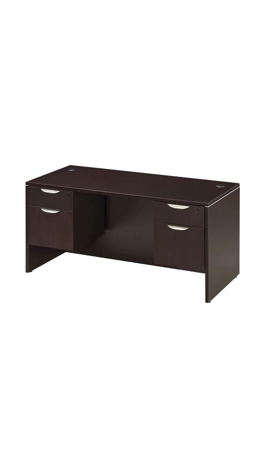 Espresso 24”x72” Double Pedestal Desk / Credenza
