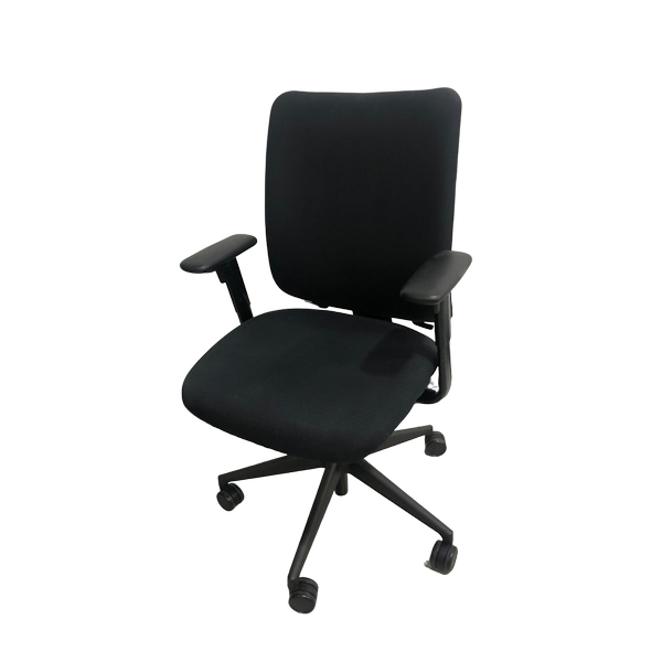 Steelcase Crew Black Fabric High-back Task Chairs