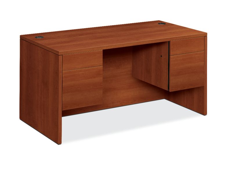 HON 30”x60” Cherry Double Pedestal Desks