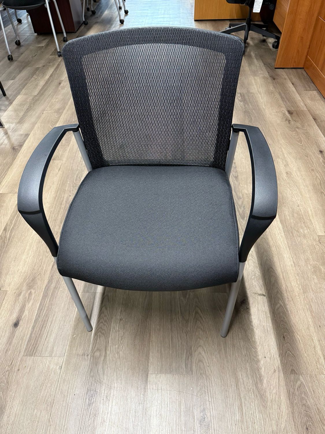 Black Mesh Back Stackable Guest Chairs