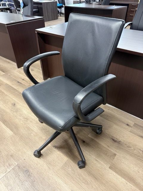 SitOnIt Seating Black Leather Chairs