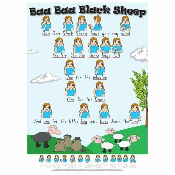 Nursery Rhymes Poster - Baa Baa Black Sheep